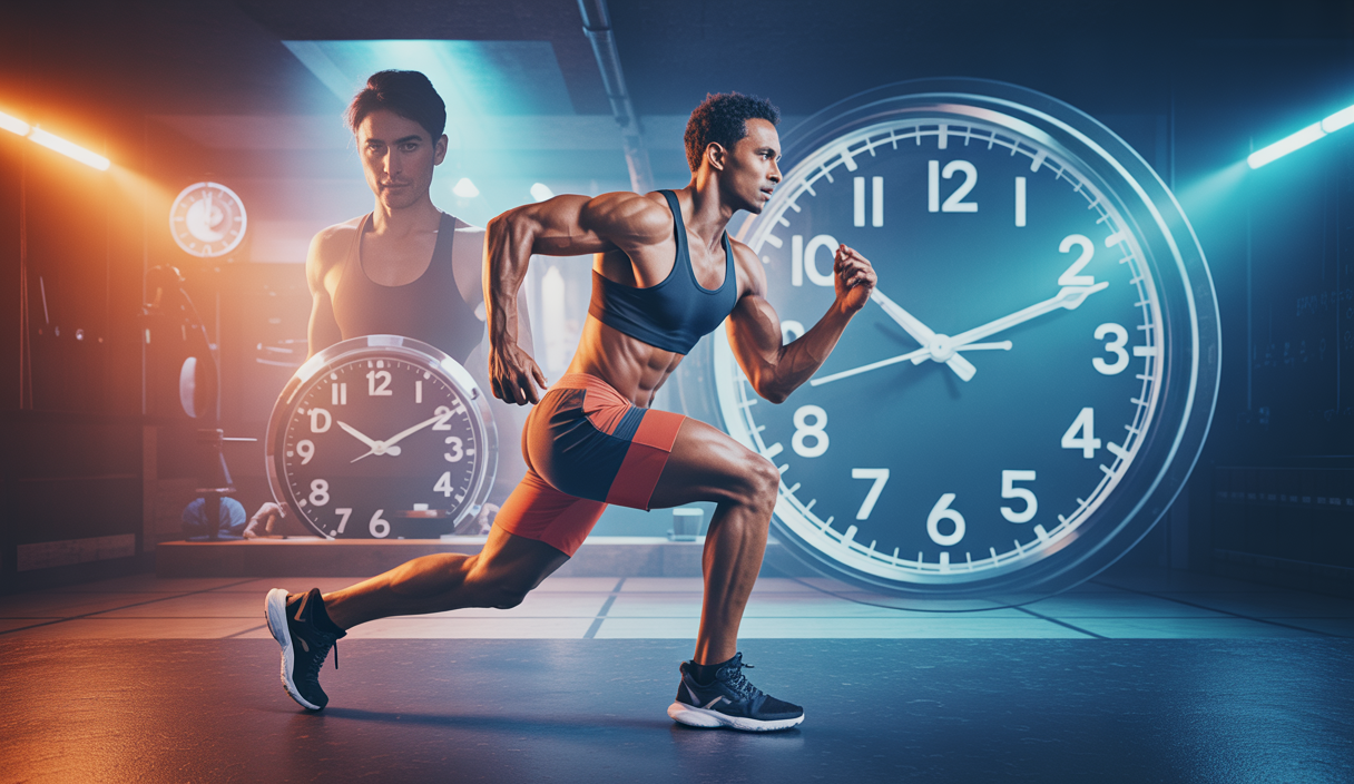 Illustration du processus de jeûne intermittent et de croissance musculaire