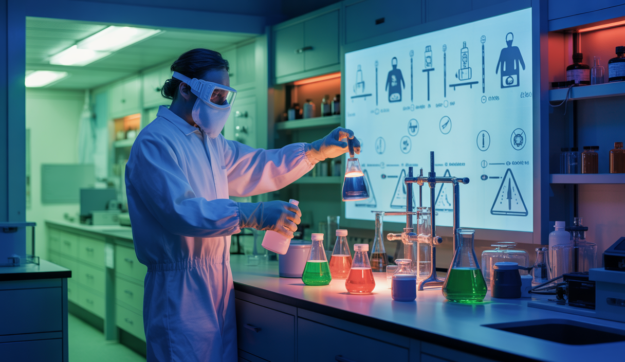 Illustration des risques chimiques en milieu professionnel en 2025