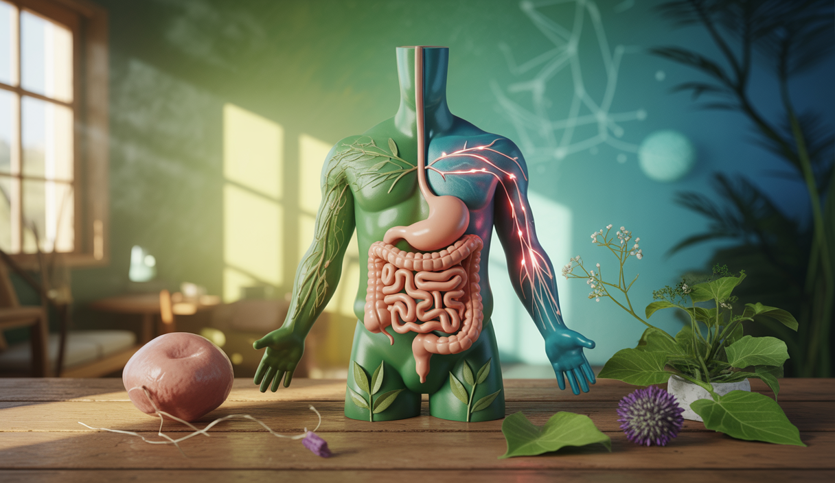 Illustration holistique de l'équilibre intestinal et du bien-être global