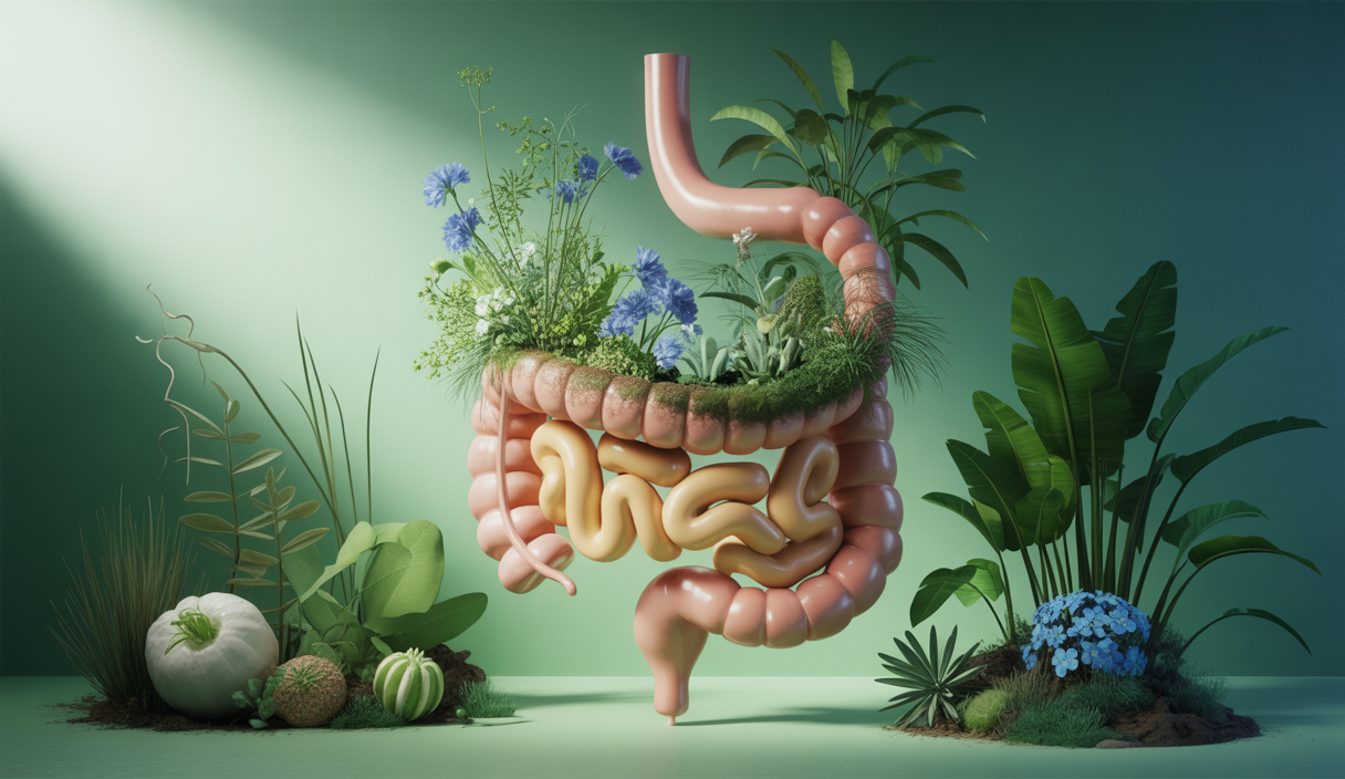 Illustration d'une santé intestinale saine et équilibrée