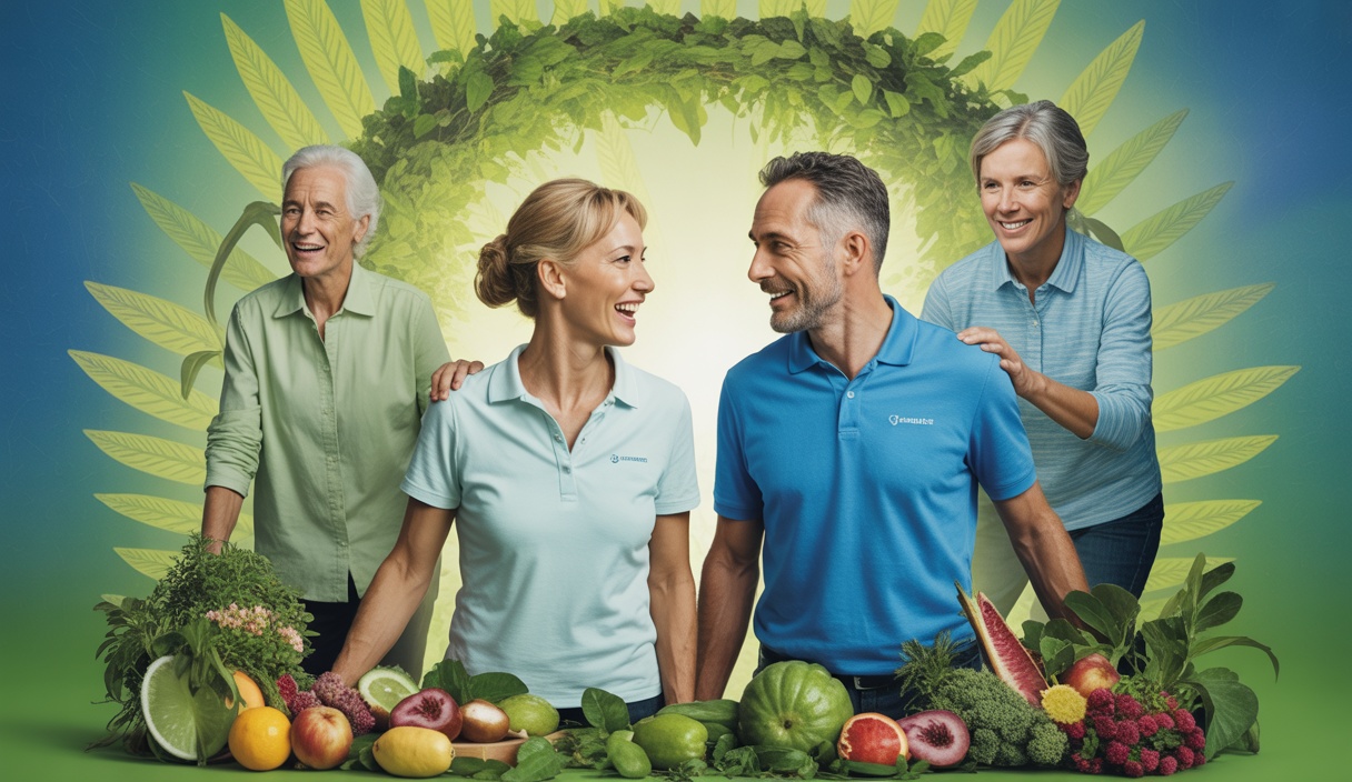 Image illustrant des conseils pratiques pour un vieillissement sain axés sur l'alimentation et l'exercice